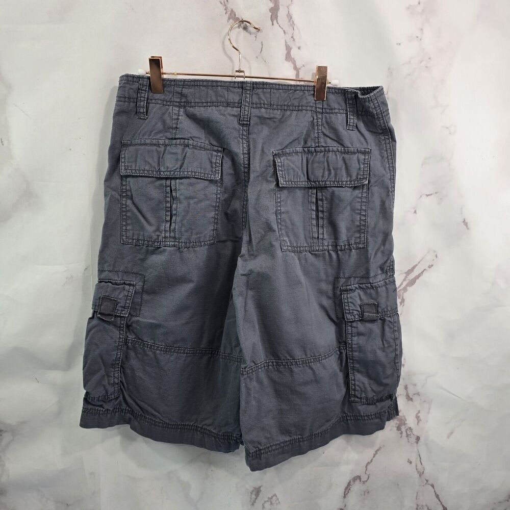 Vintage OP Shorts Mens 32 Gray Baggy Y2K Cargo Camo Ocean Pacific Hip Hop